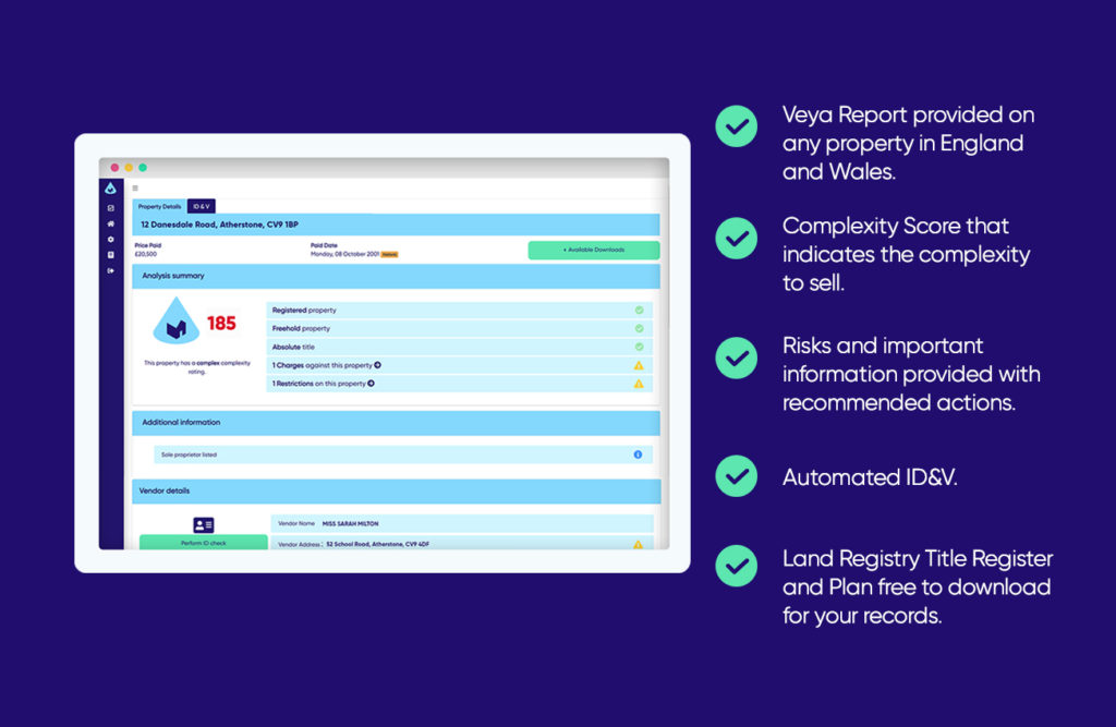 dashboard showing residential property statistics